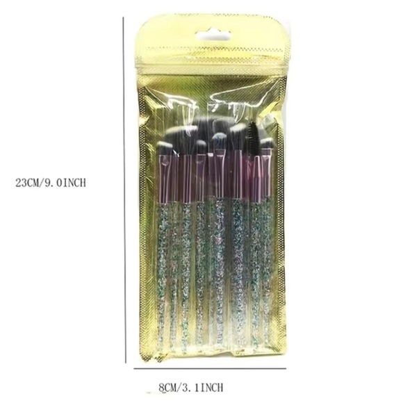 12pc Glitter Makeup Brush Set High Quality - Picture 2 of 2